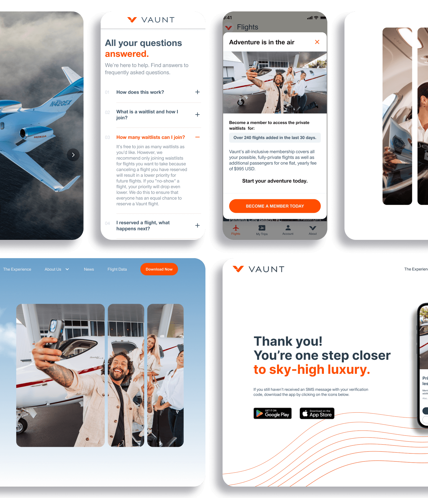 Aloa Vaunt Case Study Screens