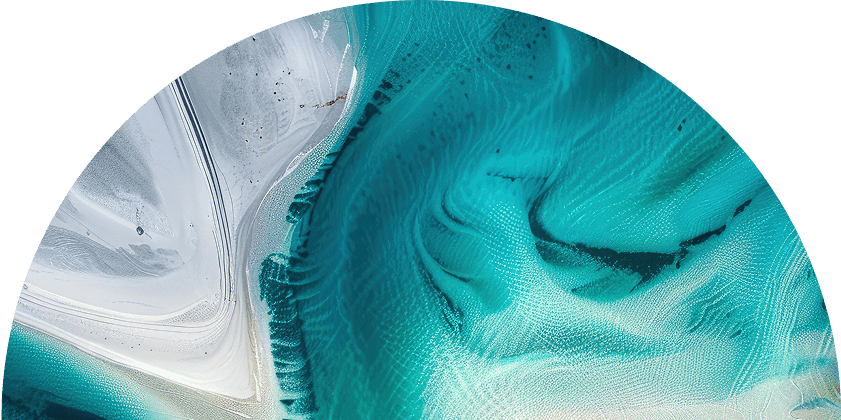 Turquoise aerial landscape