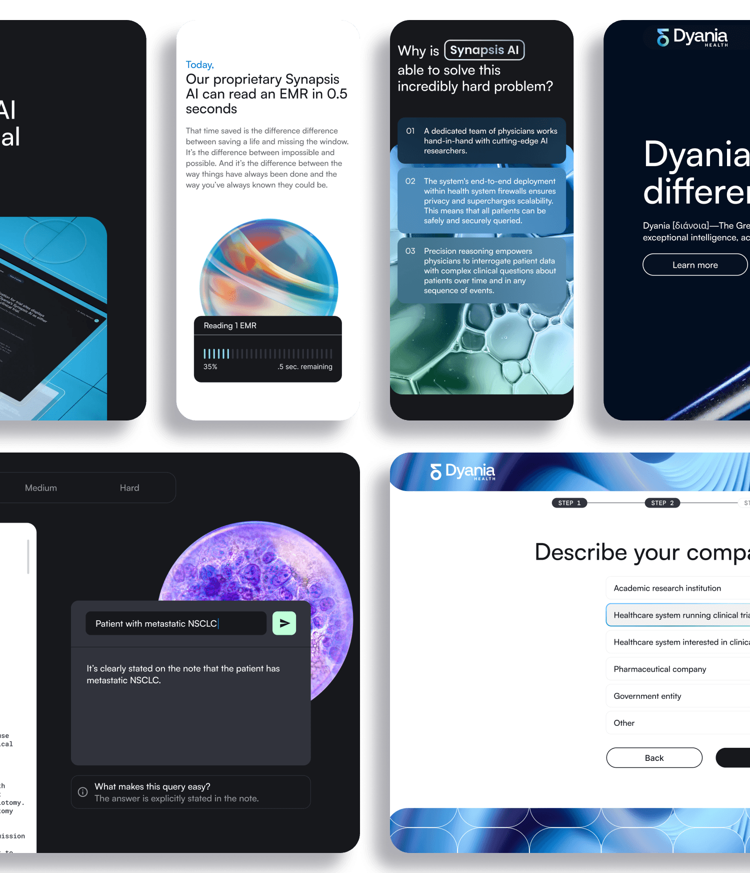 Aloa Dyania Case Study Screens