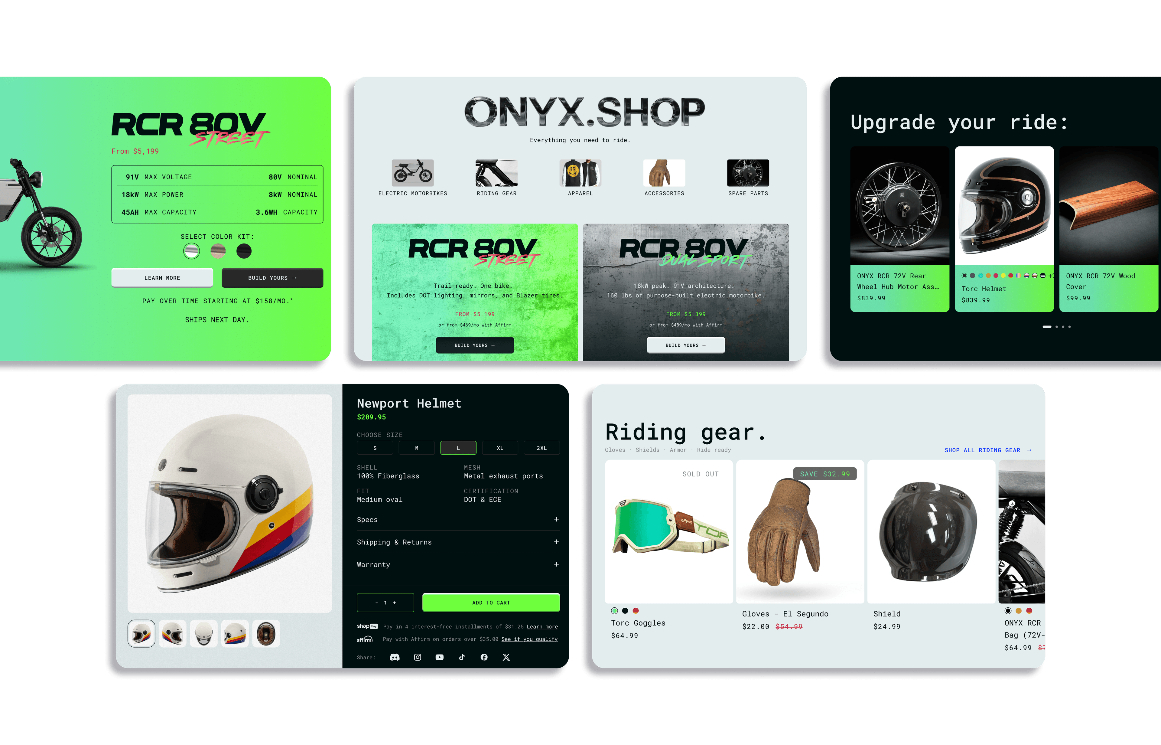 Onyx Motors storefront screens