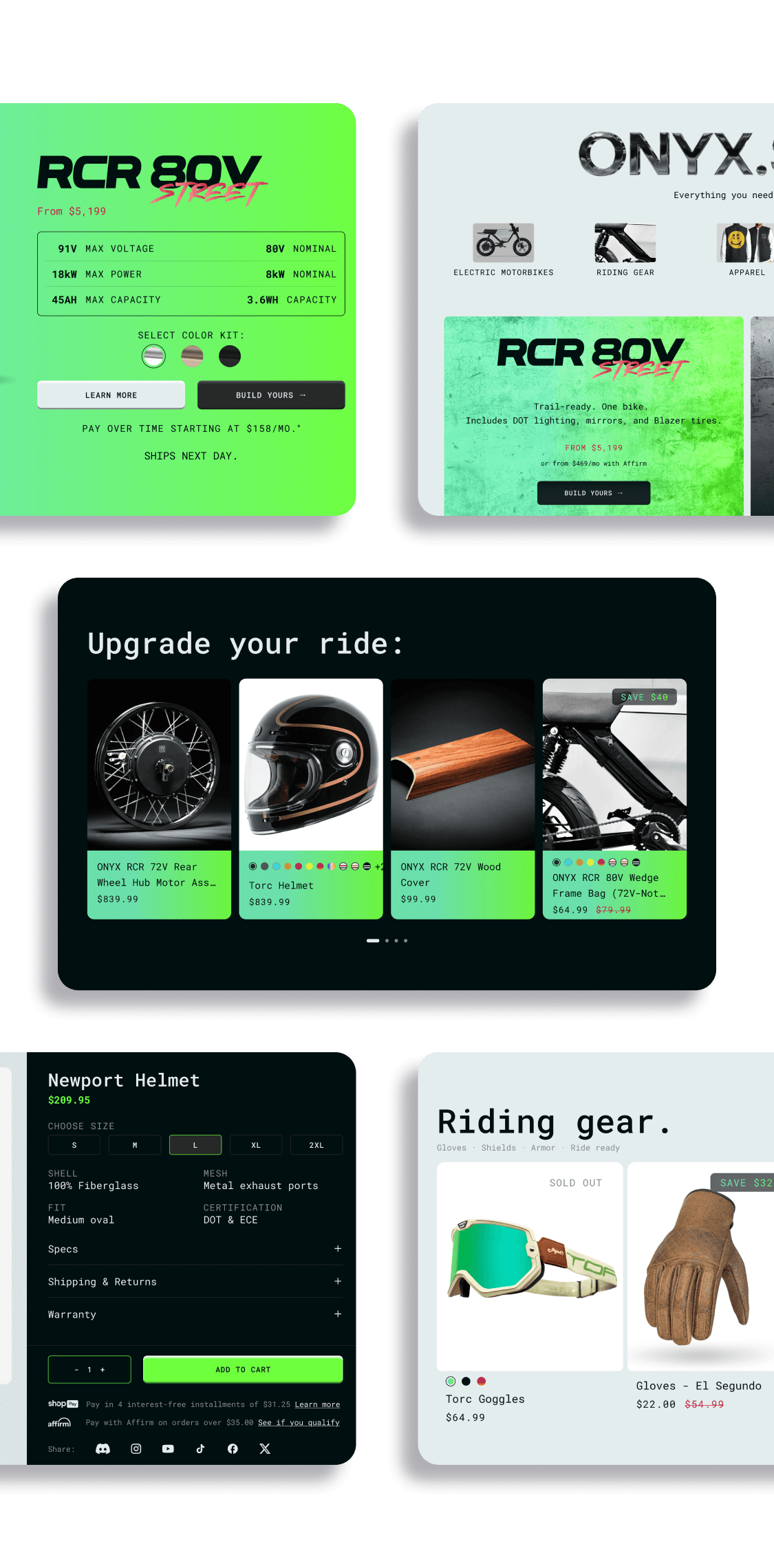 Onyx Motors storefront screens